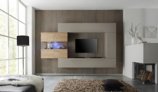 Square Tv Duvar Ünitesi Modern Lüks Özel Üretim Cilalı